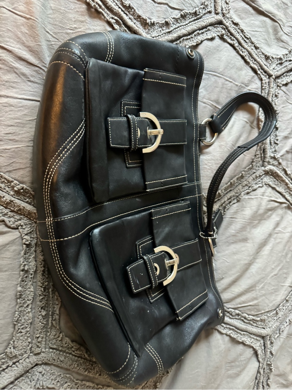 Coach Black Leather Shoulder Bag - Picture 6 of 7